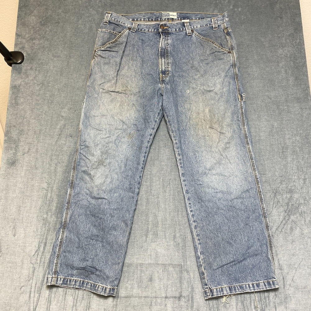 Levi Strauss Signature Carpenter Jeans Mens 40x30 Blue Denim Cotton Hammer Loop